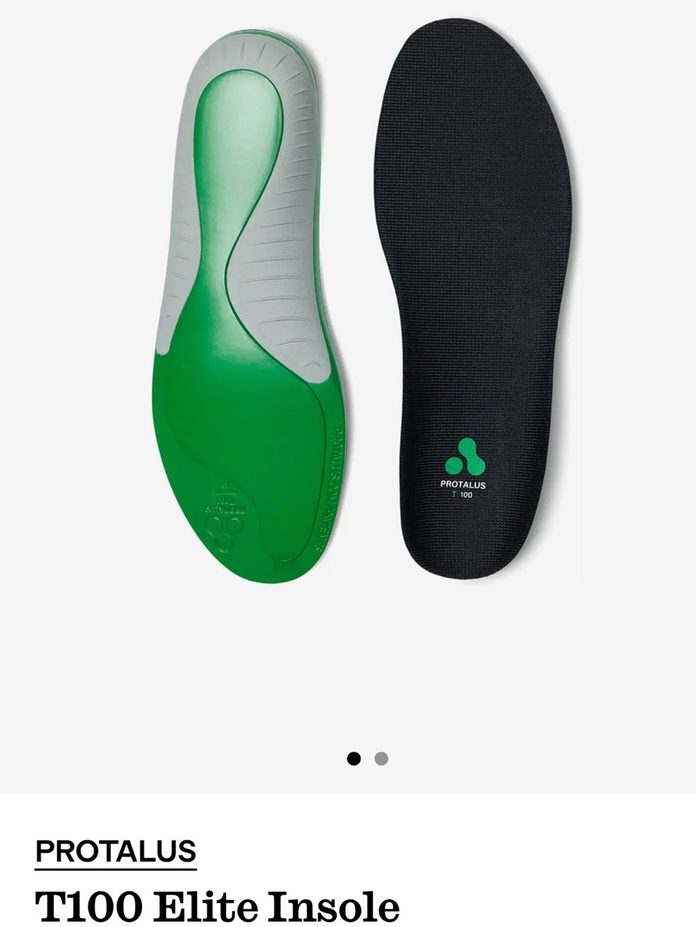 Protalus T100 Elite Insoles in Green and Black